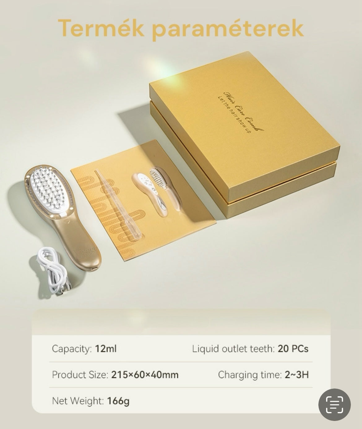 Visage Elektromos masszázsfésű és fejbőrkezelő kefe applikátorral és fényterápiával