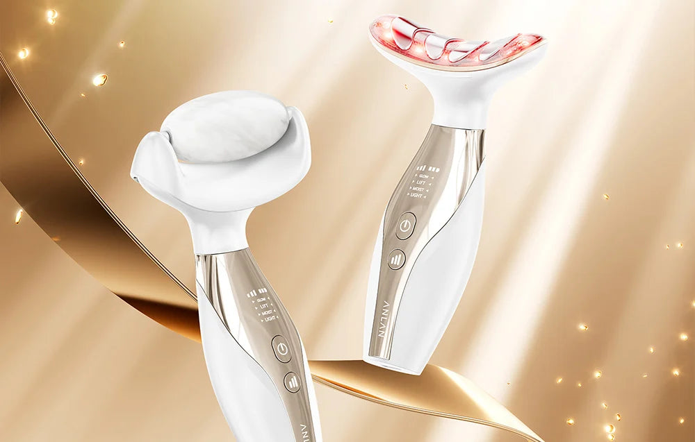 ANLAN 2 az 1-ben IPL szőrtelenítő és EMS Arc-nyak feszesítő gép cserélhető fejjel.