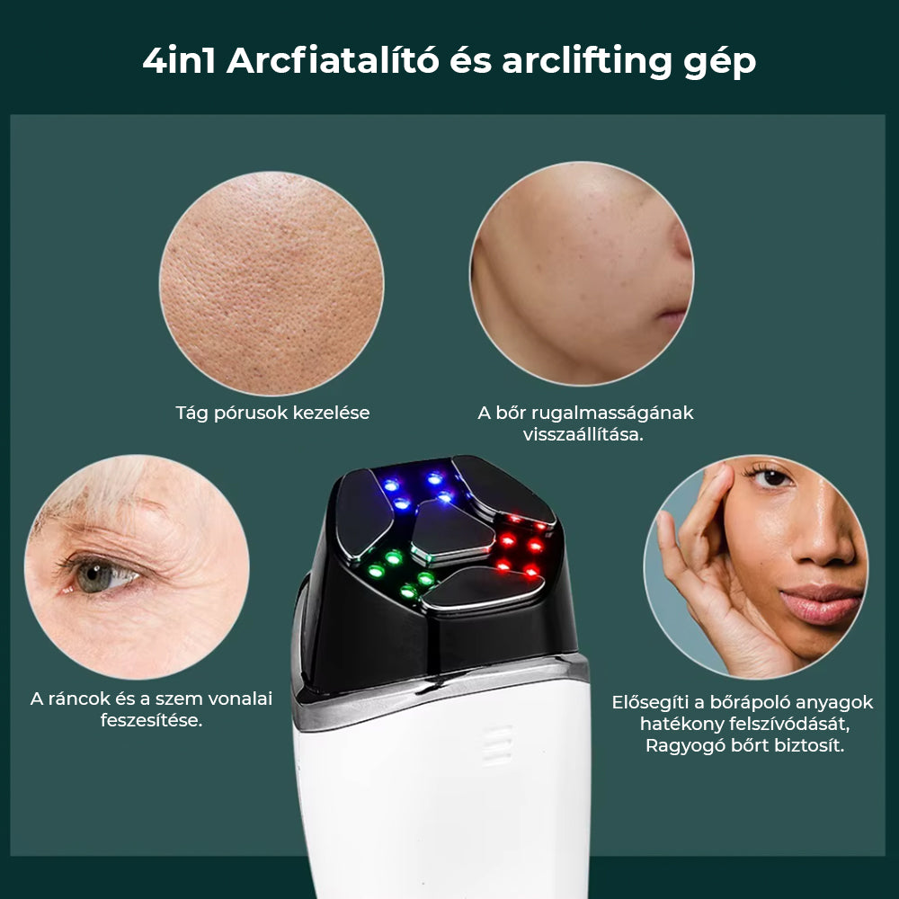 4 az 1-ben Arcfiatalító és bőrfeszesítő lifting készülék 6 funkcióval