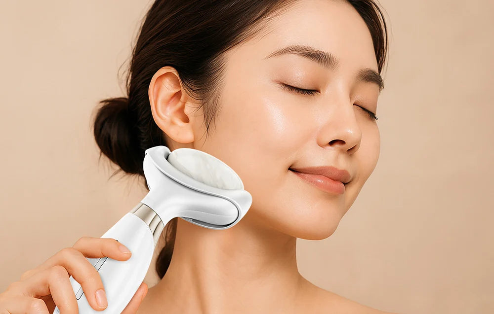 ANLAN 2 az 1-ben IPL szőrtelenítő és EMS Arc-nyak feszesítő gép cserélhető fejjel.