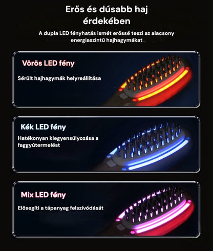 Visage Elektromos masszázsfésű és fejbőrkezelő kefe applikátorral és fényterápiával