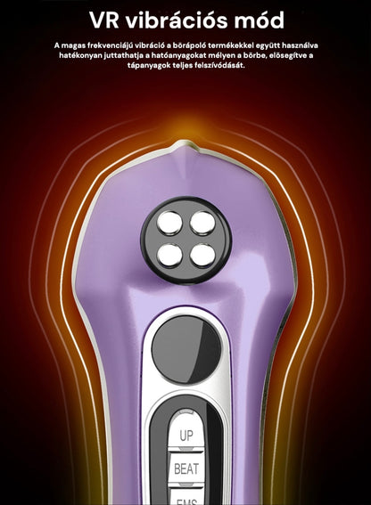 KskiN 6 az 1-ben Arcfiatalító fényterápias EMS mikroáram stimulációs arckezelő készülék dupla kezelő fejjel