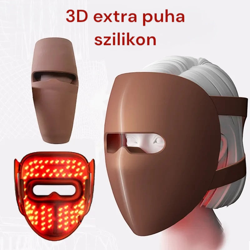 9D fényterápiás öregedésgátló és bőrfeszesítő puha szilikon LED arcfiatalító maszk