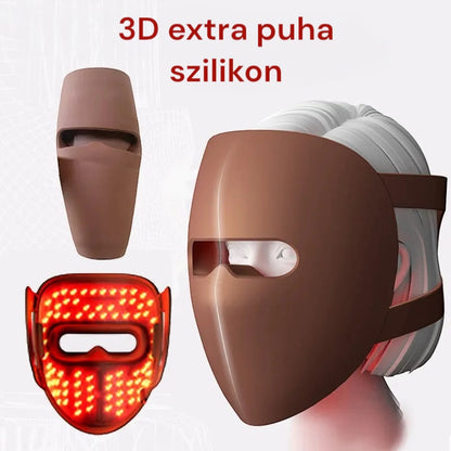 9D fényterápiás öregedésgátló és bőrfeszesítő puha szilikon LED arcfiatalító maszk
