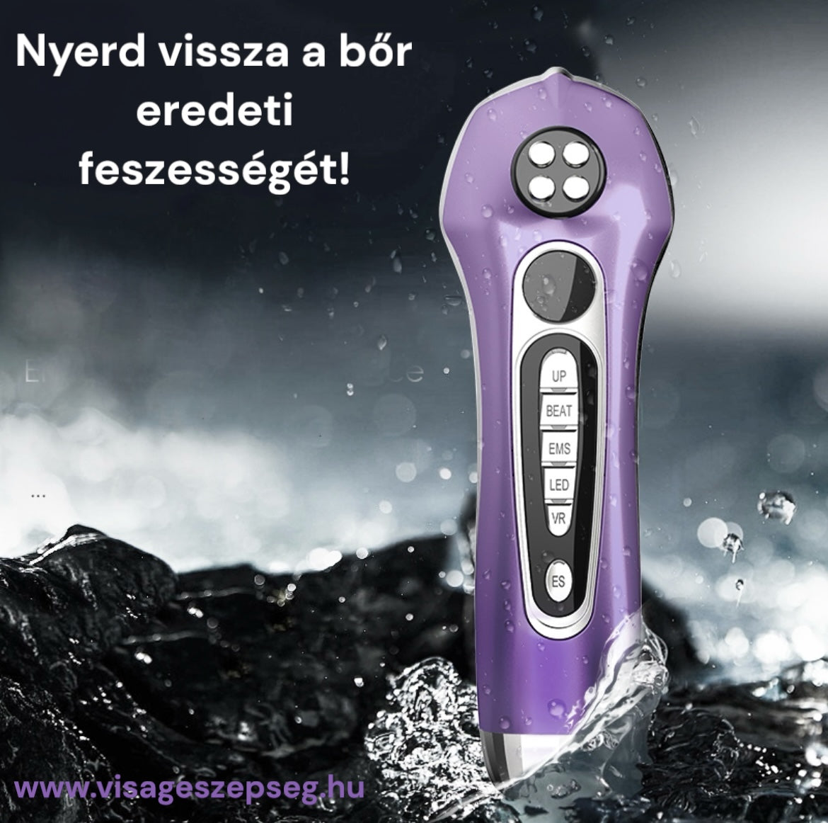 KskiN 6 az 1-ben Arcfiatalító fényterápias EMS mikroáram stimulációs arckezelő készülék dupla kezelő fejjel