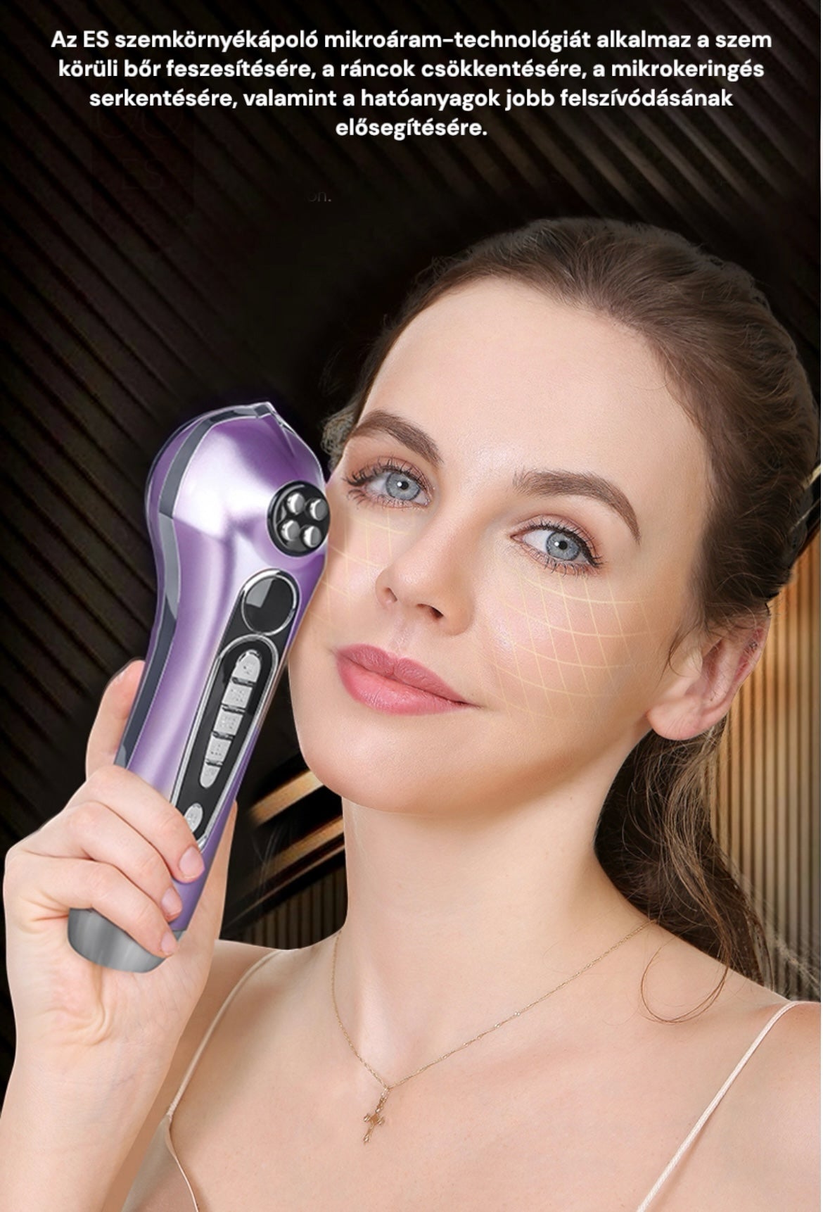 KskiN 6 az 1-ben Arcfiatalító fényterápias EMS mikroáram stimulációs arckezelő készülék dupla kezelő fejjel